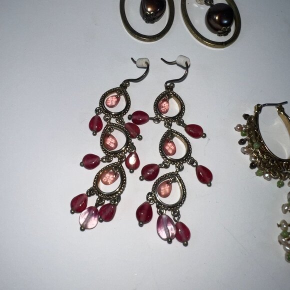 Assorted Womens Fashion Earrings Set Of 7 Pairs - Dangle & Drop Styles - Mixed C - Picture 5 of 7